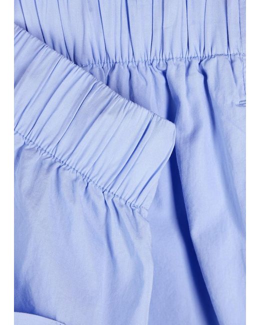Tekla Blue Poplin Pyjama Shorts for men