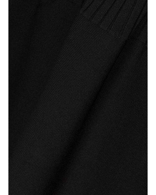 Tory Burch Black Stretch-knit Polo Midi Dress