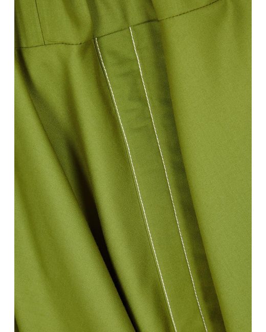 LOVEBIRDS Green Twill Midi Shirt Dress