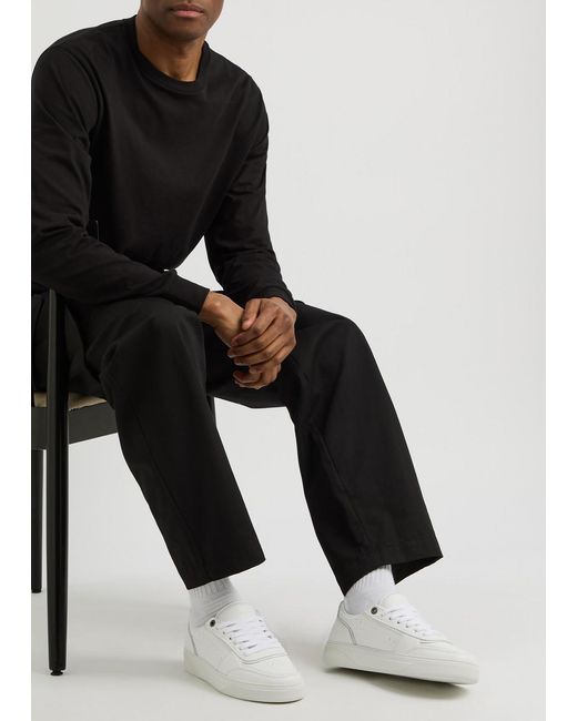 Represent White Initial Panelled Leather Sneakers for men