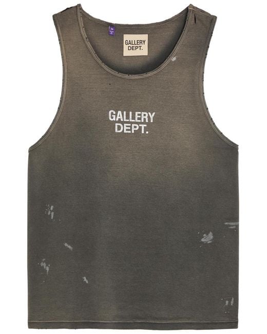 GALLERY DEPT. Gray Distressed Cotton Tank Top for men