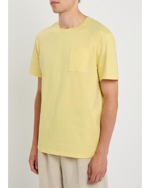 Loewe Yellow Logo-Embroidered Cotton T-Shirt for men