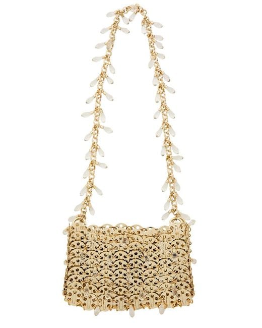 Rabanne Metallic Iconic Nano 1969 Crystal-Embellished Disc Shoulder Bag