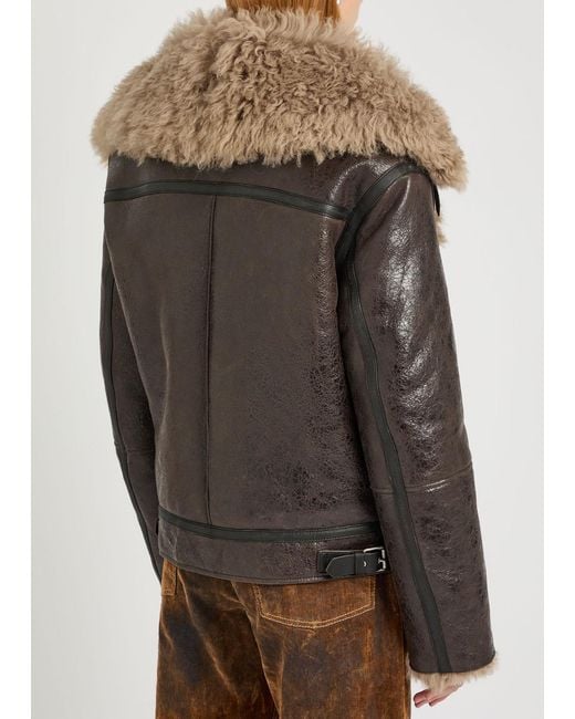 Acne Black Leather Shearling Jacket