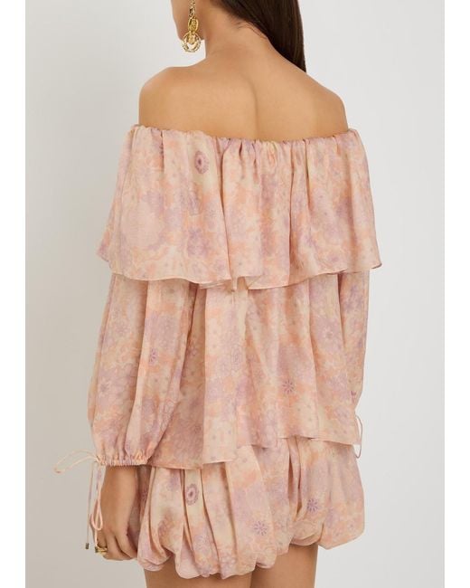 Chloé Pink Floral-Print Silk Top