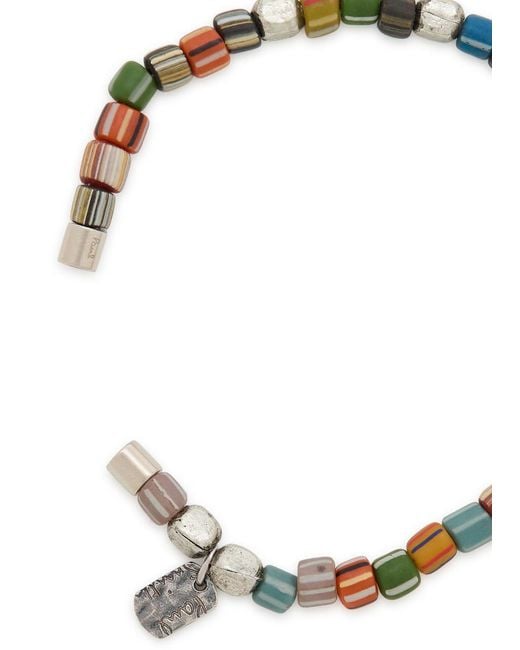 Paul Smith Metallic Striped Beaded Bracelet for men