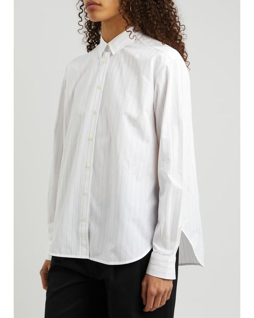 Totême  White Striped Cotton Poplin Shirt