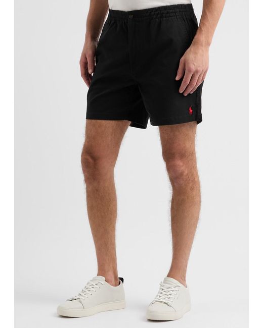 Polo Ralph Lauren Black Logo-Embroidered Stretch-Cotton Shorts for men