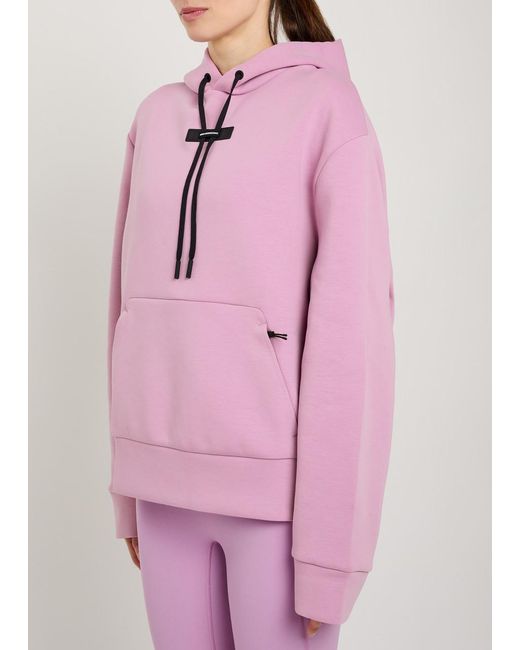 On Shoes Pink Focus Tech Hooded Cott-Blend Sweatshirt