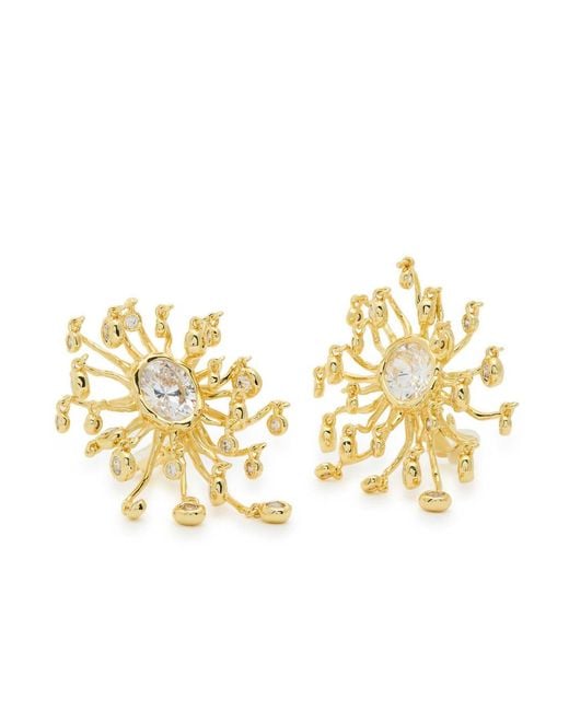 Alexis Metallic Asterales 14Kt-Plated Clip-On Earrings
