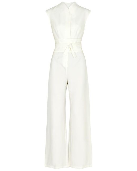 Odd Muse White Ultimate Muse Wide-Leg Stretch-Crepe Jumpsuit