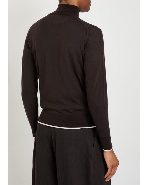 Wales Bonner Black Logo-Embroidered Fine-Knit Merino Wool Jumper for men