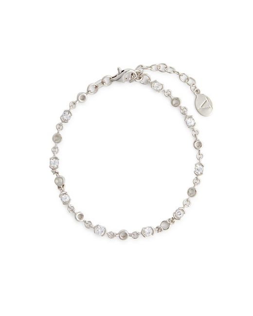 V By Laura Vann White Lyla Crystal-embellished Chain Bracelet