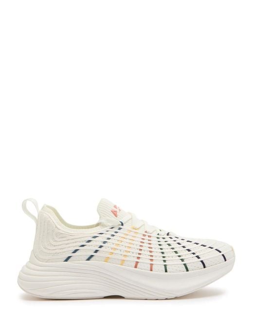 Athletic Propulsion Labs White Techloom Zipline Embroidered Knit Sneakers