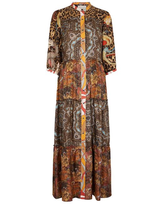La Prestic Ouiston Flore Printed Silk-twill Maxi Dress | Lyst
