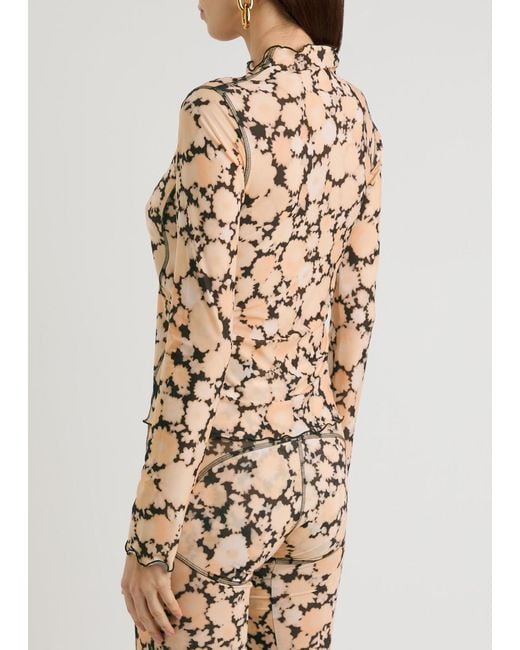 KNWLS Natural Halcyon Printed Stretch-Jersey Top