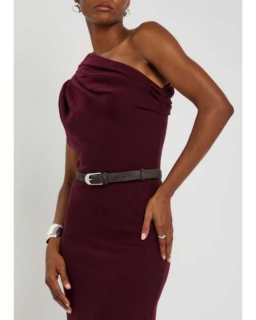 Khaite Brown Dome Suede Belt