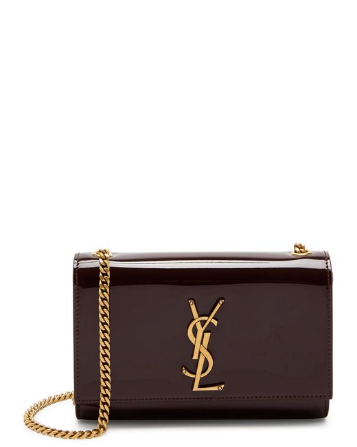 Saint Laurent Purple Kate Patent Leather Wallet-on-chain