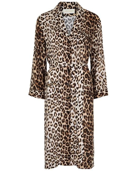 La Prestic Ouiston Synthetic Stanley Leopard-print Midi Dress | Lyst