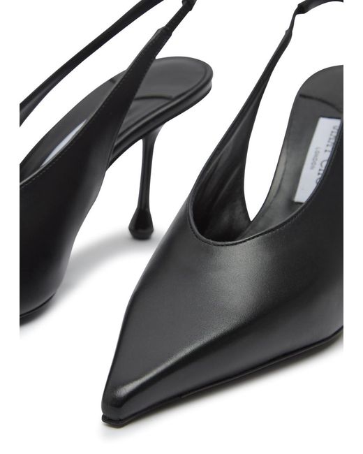 Jimmy Choo Black Isa 80 Leather Slingback Pumps