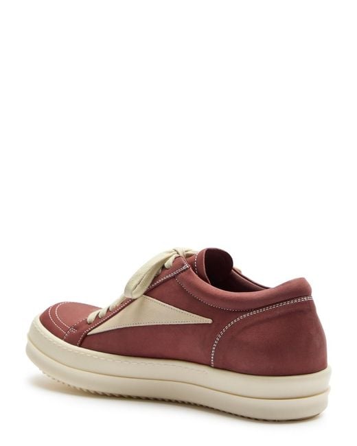 Rick Owens Brown Suede And Leather Sneakers for men