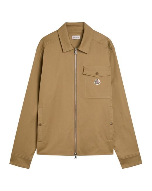 Moncler Natural Logo Stretch-Cotton Overshirt for men