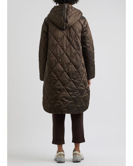 Varley Brown Frisco Quilted Hooded Shell Jacket