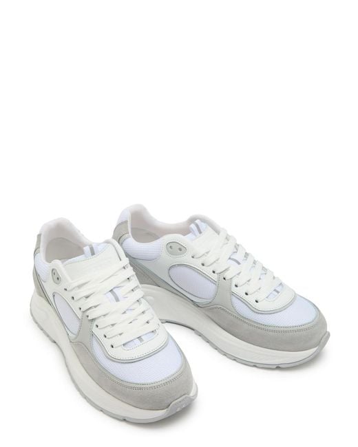 Cleens White Onesixty Panelled Mesh Sneakers for men
