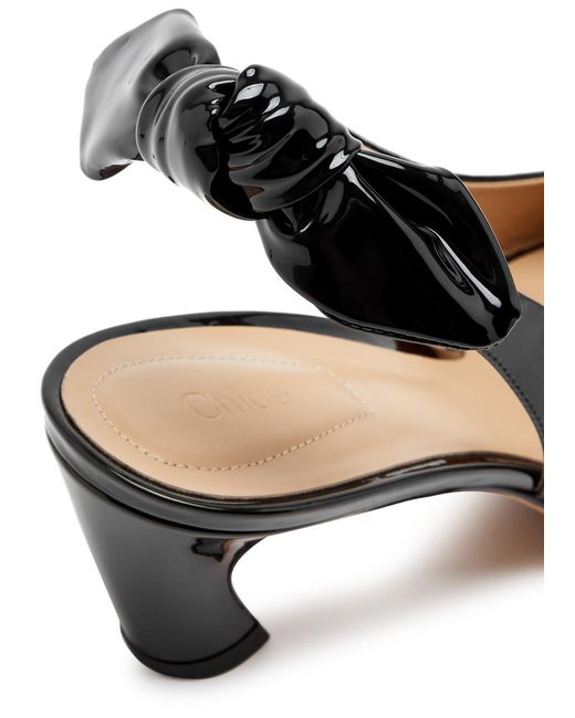 Chloé Black Oli 65 Patent Leather Slingback Pumps