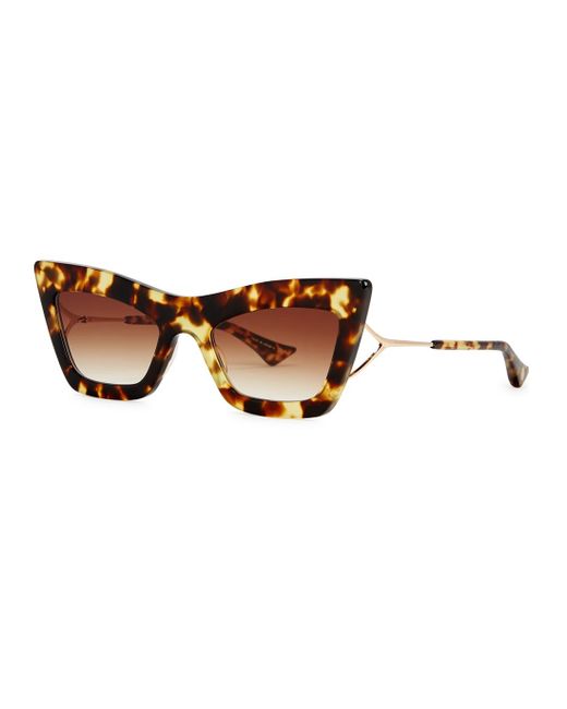Dita Eyewear Brown Erasur Tortoiseshell Cat-eye Sunglasses