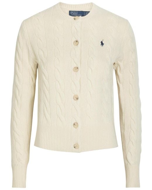 Polo Ralph Lauren Natural Logo-Embroidered Wool And Cashmere-Blend Jumper