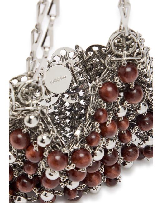Rabanne White 1969 Nano Bead Metal Disc Shoulder Bag