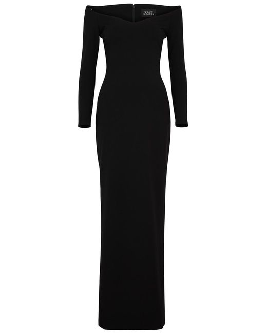 Solace London Black Tara Crepe Maxi Dress