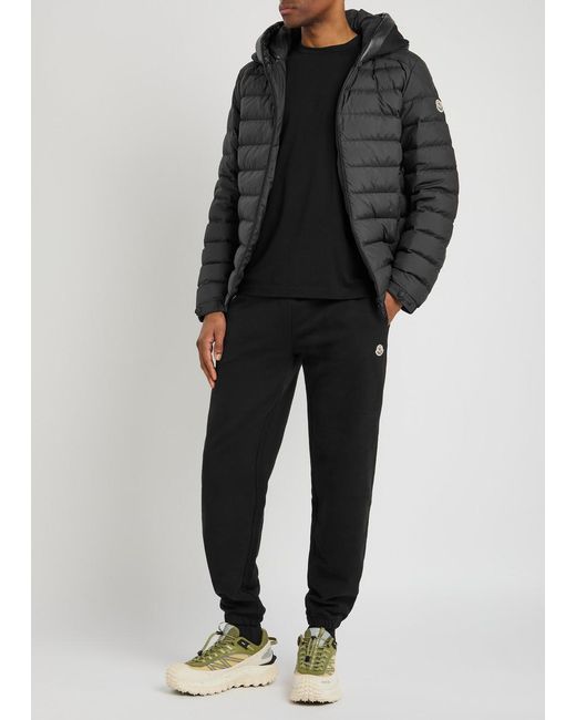 Moncler Black Logo Cotton Sweatpants for men