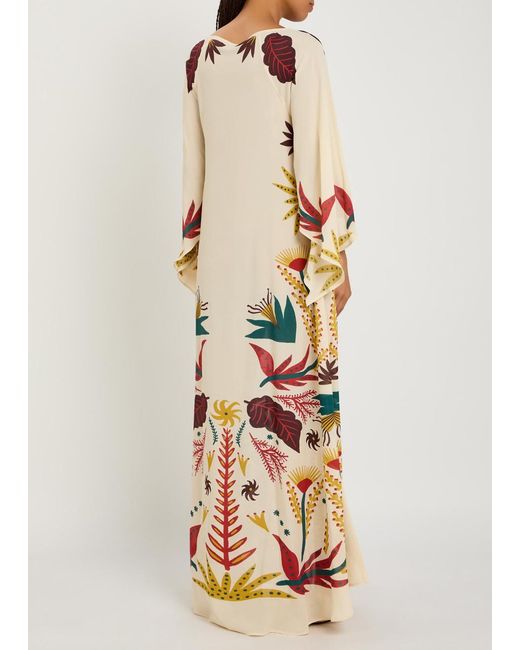 Etro White Printed Chiffon Maxi Cover-Up Dress