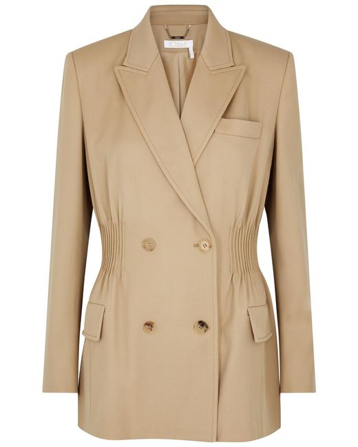 Chloé Natural Double-Breasted Wool Blazer