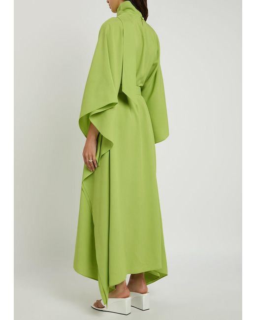 Taller Marmo Green Luna Crepe Maxi Kaftan Dress