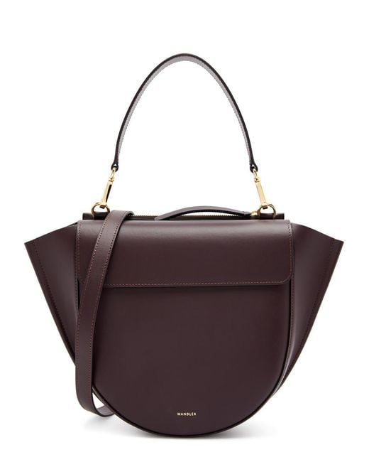 Wandler Brown Hortensia Medium Leather Top Handle Bag