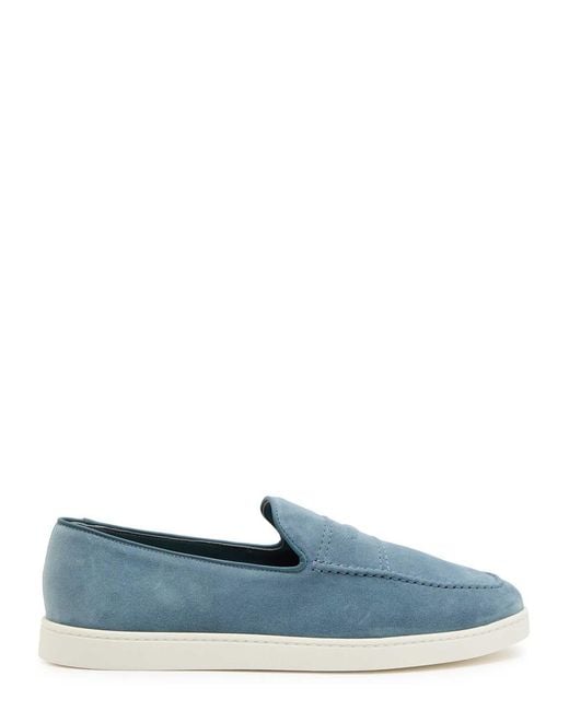 Church's Blue Peebles Suede Loafers for men