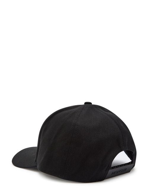Moncler Black Logo-Appliquéd Cotton Cap for men
