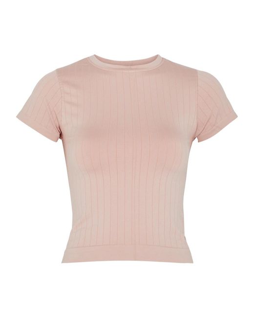 Prism Pink Sapient Ribbed Stretch-jersey T-shirt