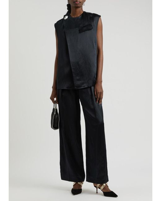 Day Birger et Mikkelsen Blue Enzo Tapered-Leg Satin Trousers