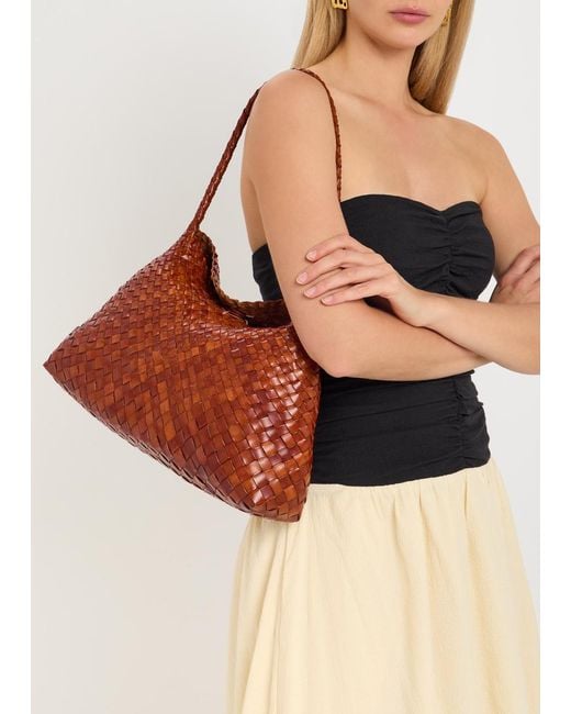 Dragon Diffusion Brown Santa Maria Woven Leather Shoulder Bag