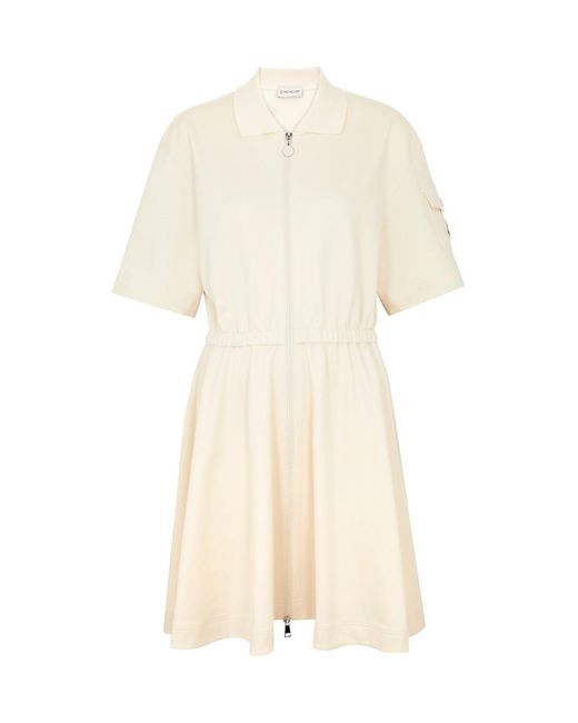 Moncler White Logo Cotton Mini Dress