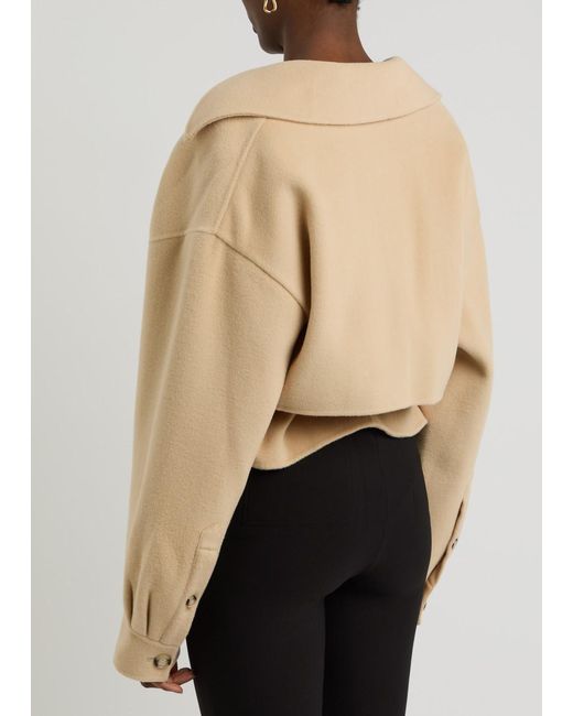 Nanushka Natural Ticia Fringed Wool-Blend Jacket