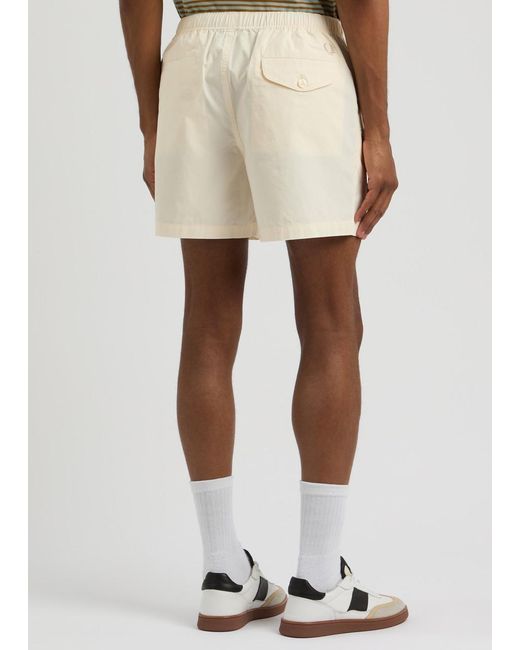 Fred Perry Natural Logo-Embroidered Cotton Shorts for men