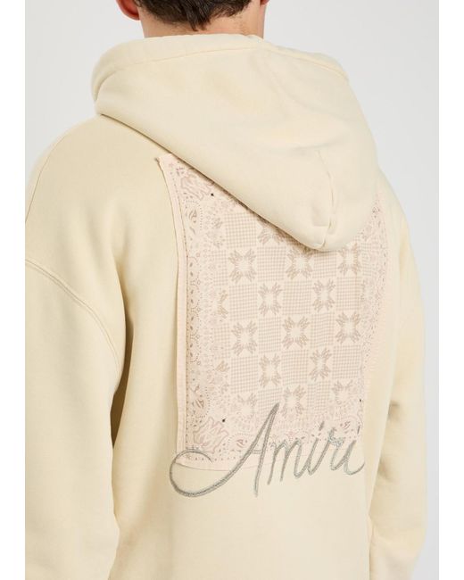 Amiri Natural Ma Quad Checkerboard Logo-Embroidered Hooded Cotton Sweatshirt for men