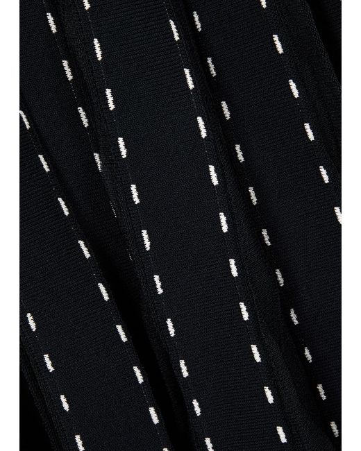 Jonathan Simkhai Black Lunette Striped Stretch-knit Midi Dress