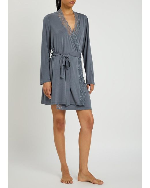Eberjey Blue Georgina Jersey Robe