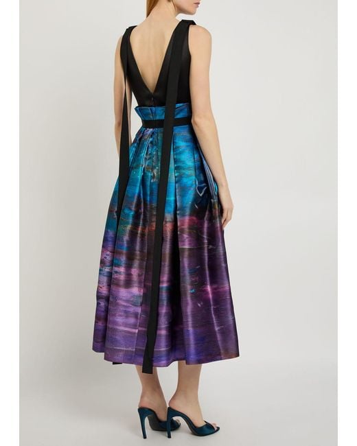 Roksanda Blue Runa Printed Satin Midi Dress